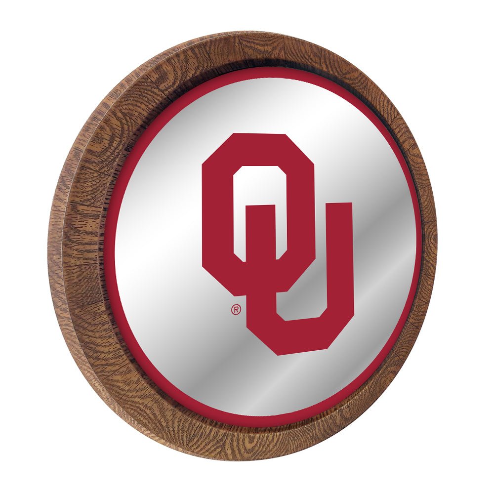 Oklahoma Sooners: Mirrored Barrel Top Mirrored Wall Sign - The Fan-Brand