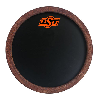 Oklahoma State Cowboys: Chalkboard "Faux" Barrel Top Sign - The Fan-Brand