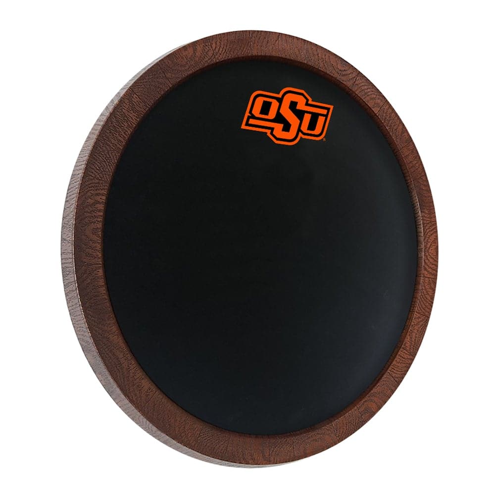 Oklahoma State Cowboys: Chalkboard "Faux" Barrel Top Sign - The Fan-Brand