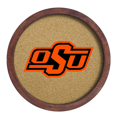 Oklahoma State Cowboys: "Faux" Barrel Framed Cork Board - The Fan-Brand