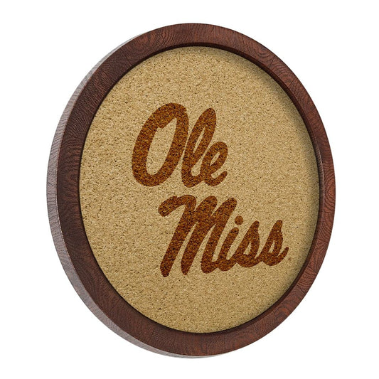 Ole Miss Rebels: "Faux" Barrel Framed Cork Board - The Fan-Brand