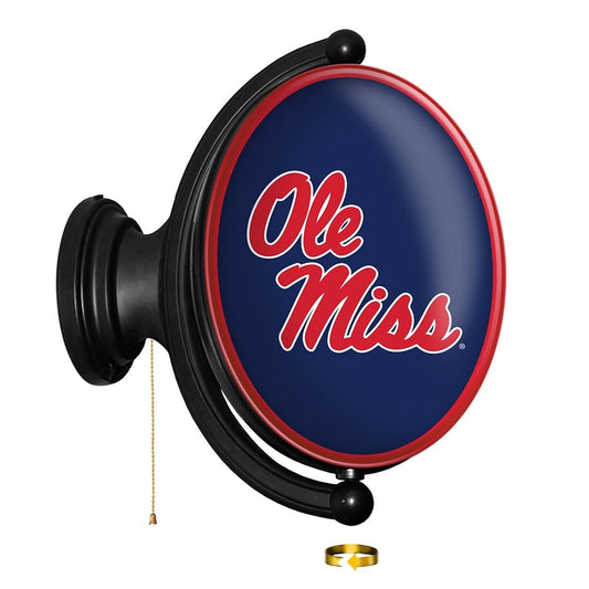 Ole Miss Rebels: Original Oval Rotating Lighted Wall Sign - The Fan-Brand