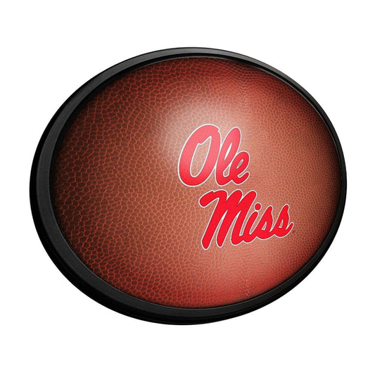 Ole Miss Rebels: Pigskin - Oval Slimline Lighted Wall Sign - The Fan-Brand
