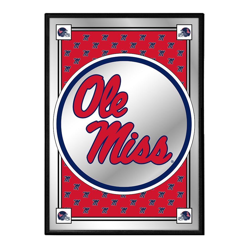 Ole Miss Rebels: Team Spirit, Stacked - Framed Mirrored Wall Sign - The Fan-Brand