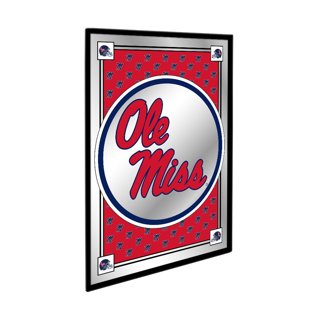 Ole Miss Rebels: Team Spirit, Stacked - Framed Mirrored Wall Sign - The Fan-Brand