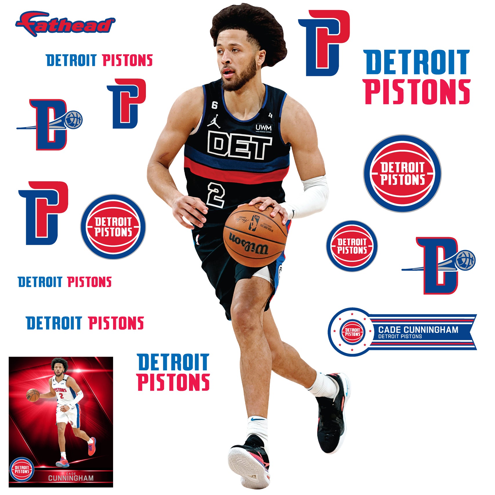 Detroit Pistons Cade Cunningham Unframed City Edition 2022-23 Serigraph Print