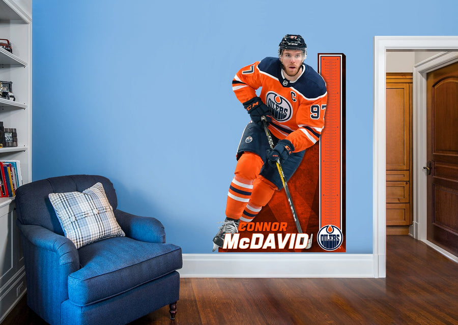 Connor McDavid - Growth Chart - Official NHL - Edmonton Oilers - Reusable Vinyl Wall Decal