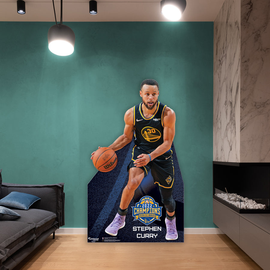 Stephen Curry 2022 Champions - Life-Size Stand Out - Official NBA - Golden State Warriors - Foam Core Cutout