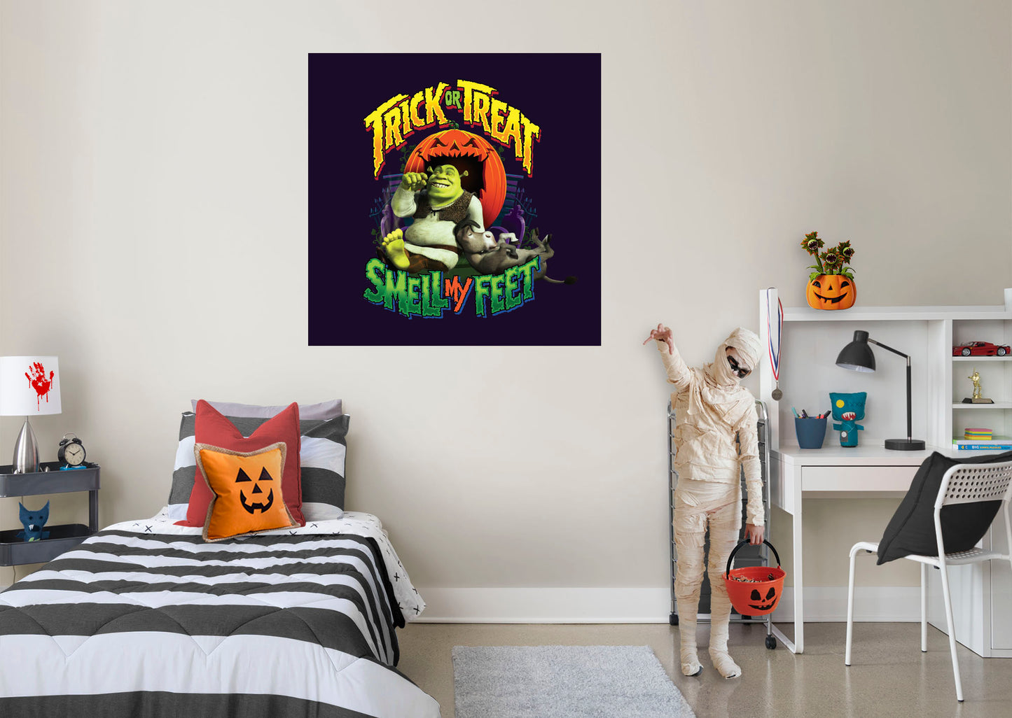 Shrek:  Smell My Feet Mural        - Officially Licensed NBC Universal Removable Wall   Adhesive Decal