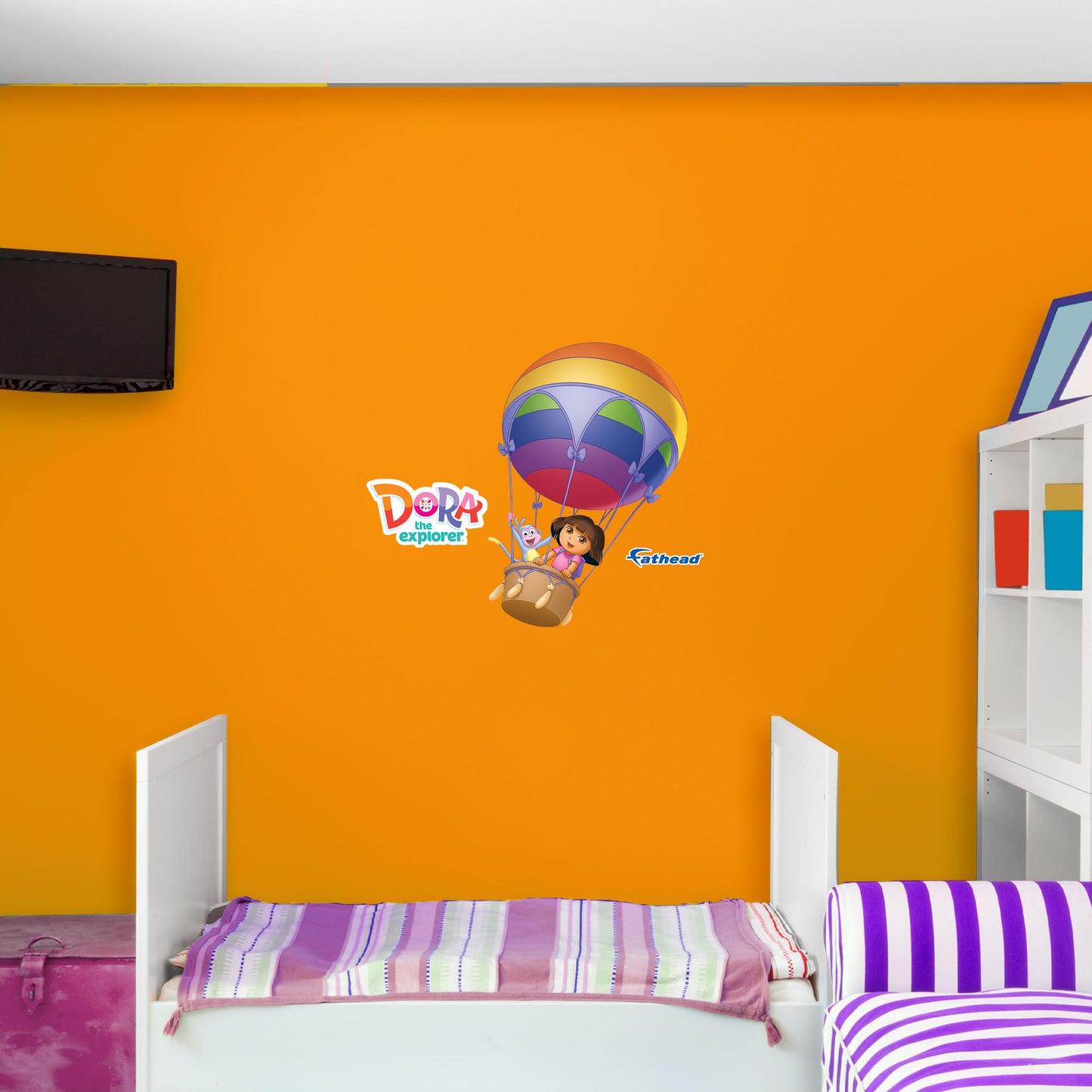 Dora the Explorer:  Dora and Boots in the Balloon RealBig        - Officially Licensed Nickelodeon Removable     Adhesive Decal