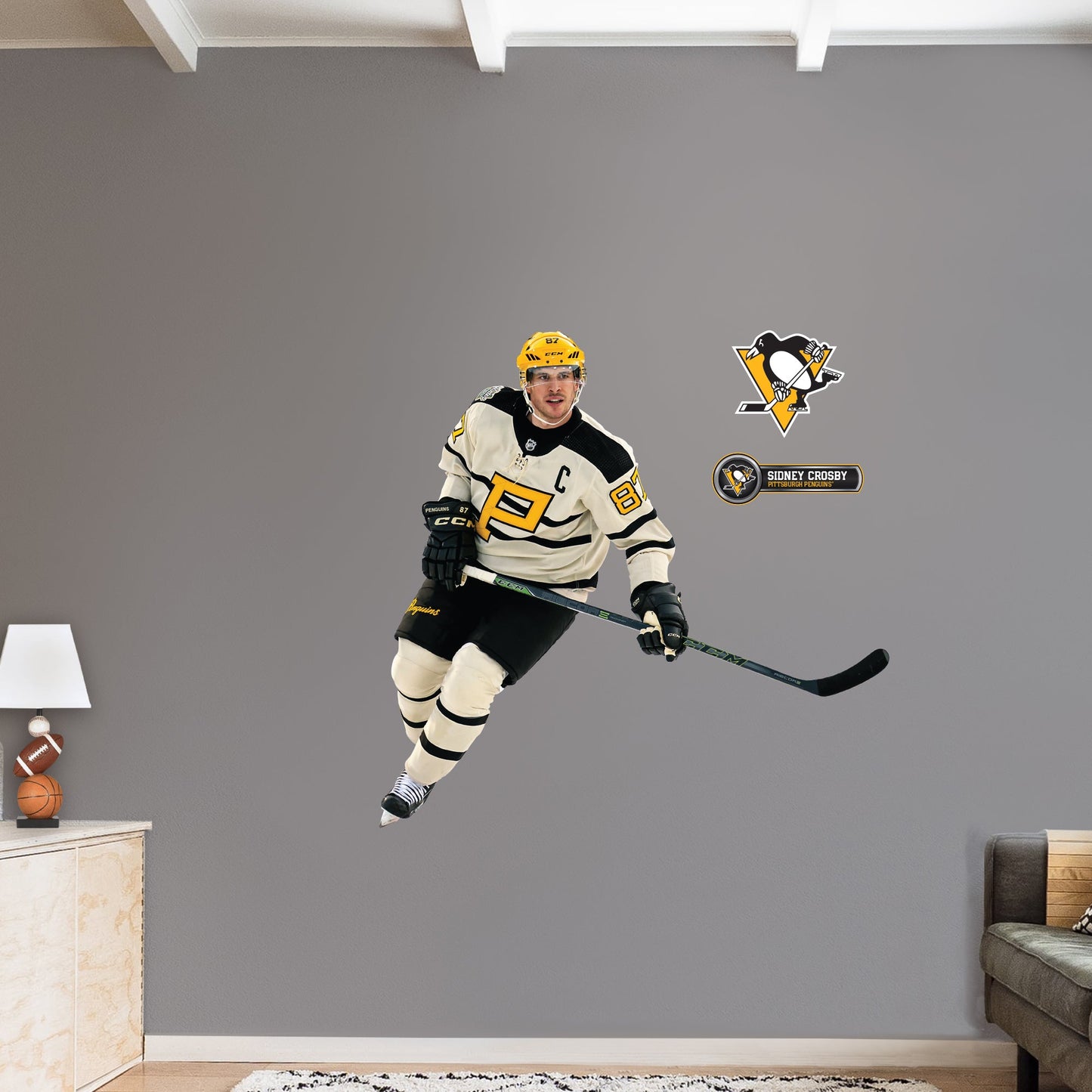 Pittsburgh Penguins: Sidney Crosby Winter Classic - Officially Licensed NHL Removable Adhesive Decal