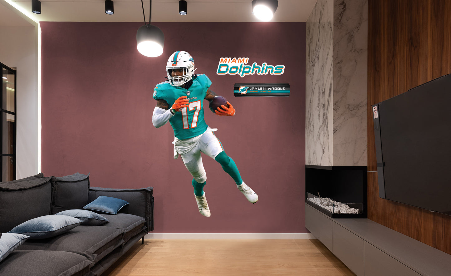Miami Dolphins: Jaylen Waddle 2021        - Officially Licensed NFL Removable     Adhesive Decal