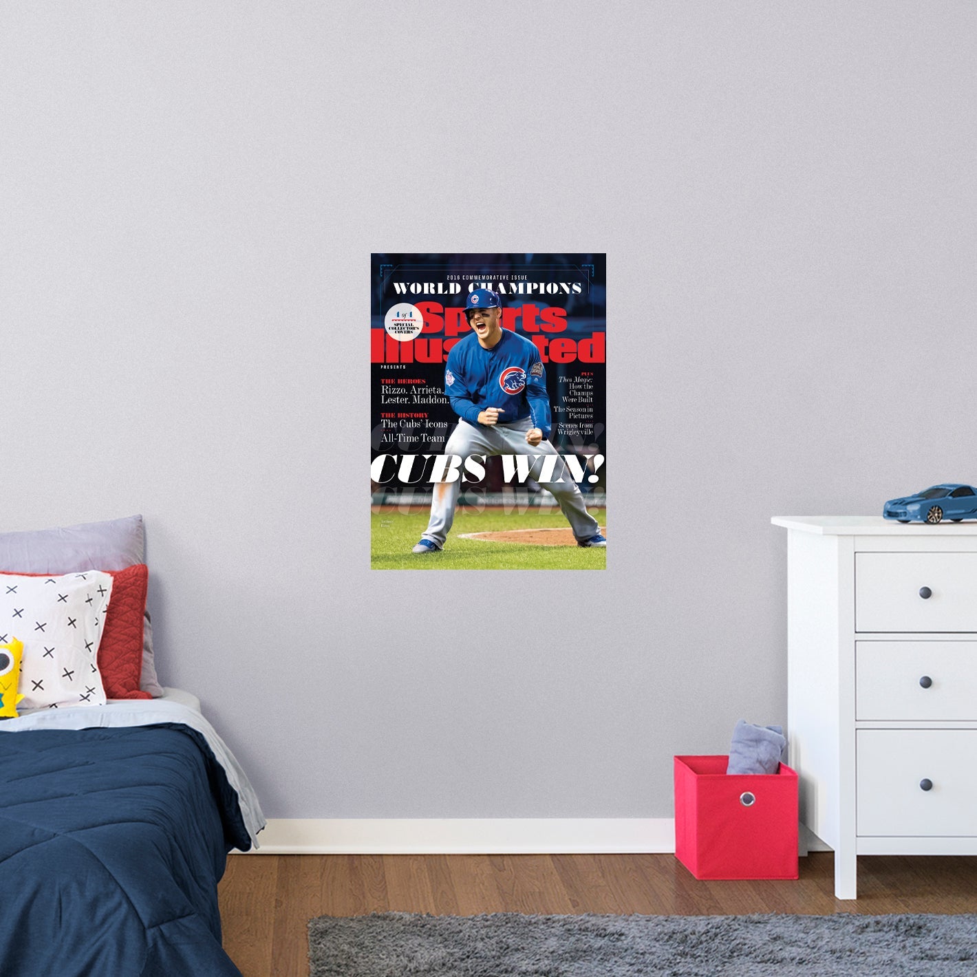Chicago Cubs: Anthony Rizzo November 2016 Champions Commemorative Sports Illustrated Cover - Officially Licensed MLB Removable Adhesive Decal