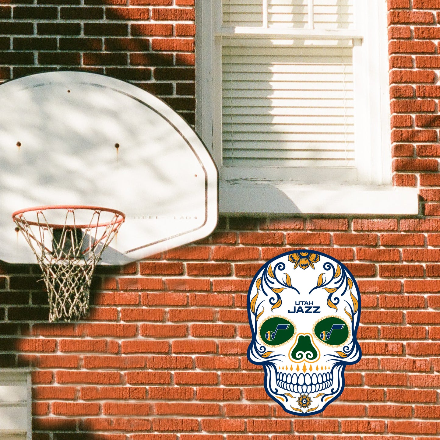 Utah Jazz:  2022 Skull Outdoor Logo        - Officially Licensed NBA    Outdoor Graphic