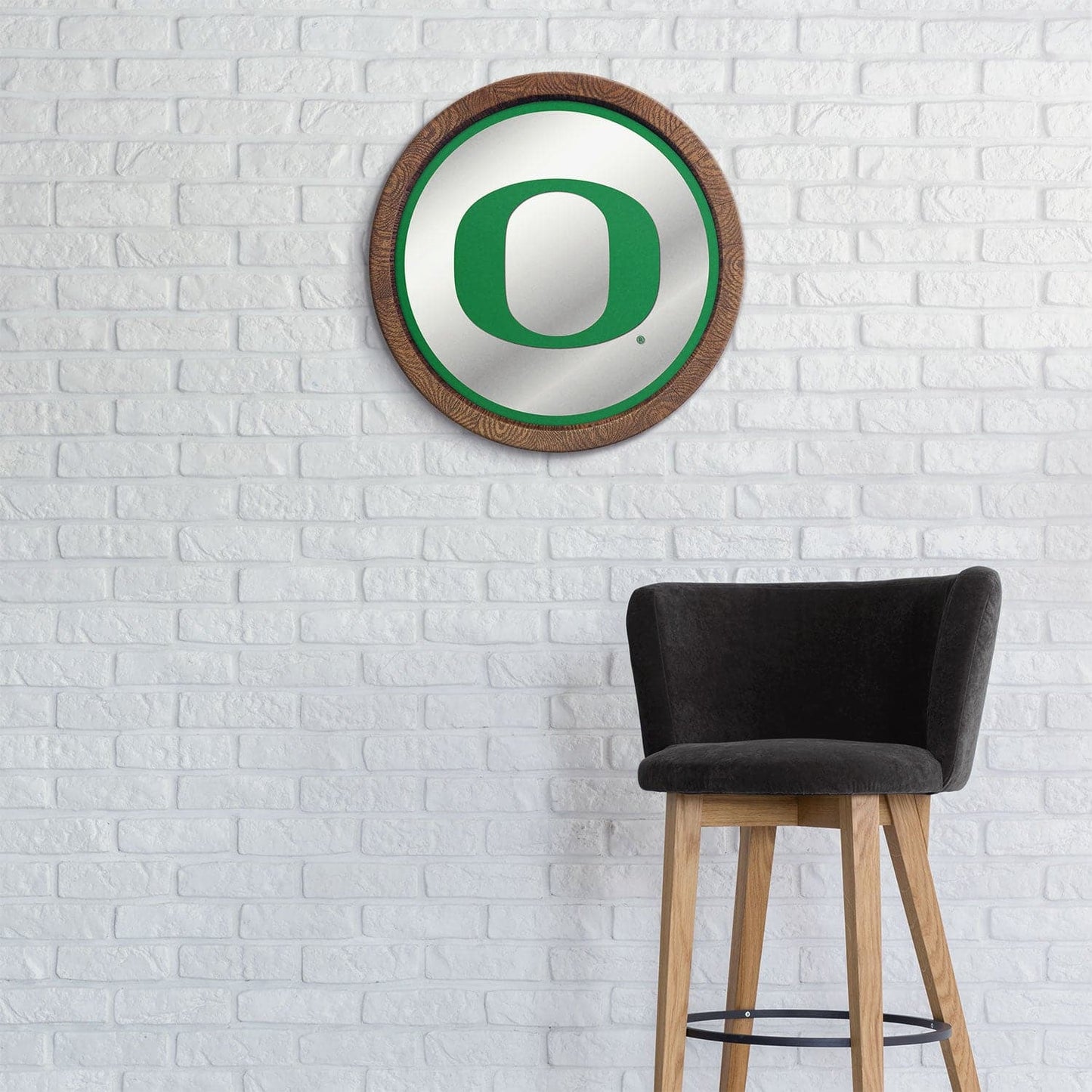 Oregon Ducks: "Faux" Barrel Top Mirrored Wall Sign - The Fan-Brand