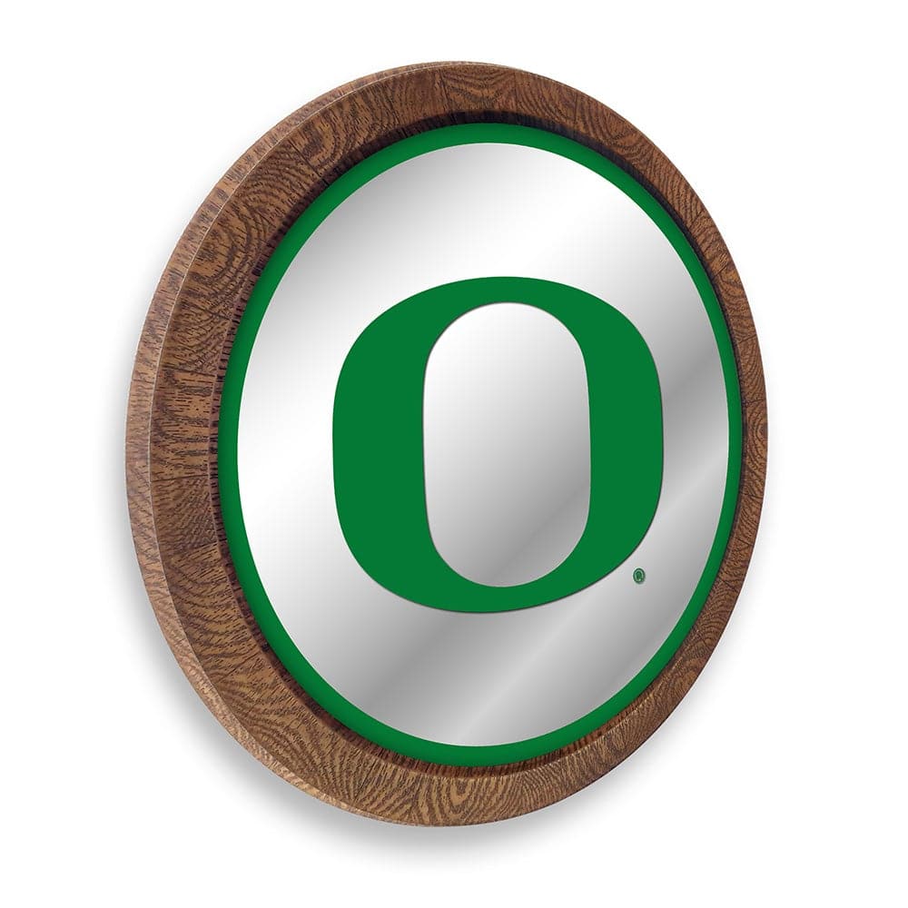 Oregon Ducks: "Faux" Barrel Top Mirrored Wall Sign - The Fan-Brand