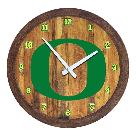 Oregon Ducks: Faux Barrel Top Wall Clock - The Fan-Brand