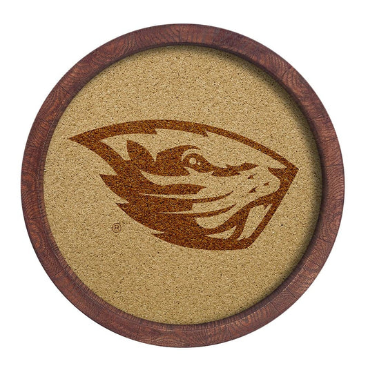 Oregon State Beavers: "Faux" Barrel Framed Cork Board - The Fan-Brand