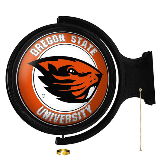 Oregon State Beavers: Original Round Rotating Lighted Wall Sign - The Fan-Brand