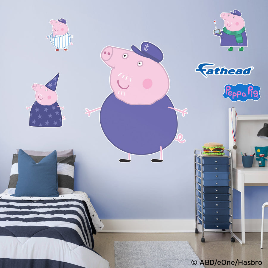 Grandpa - Peppa Pig - RealBig Collection - Official Hasbro - Reusable Vinyl Wall Decals