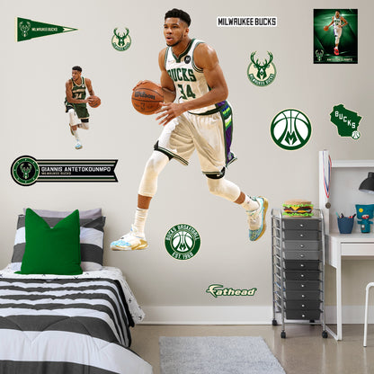 Milwaukee Bucks Basketball Jersey Personalised Name Wall Art 