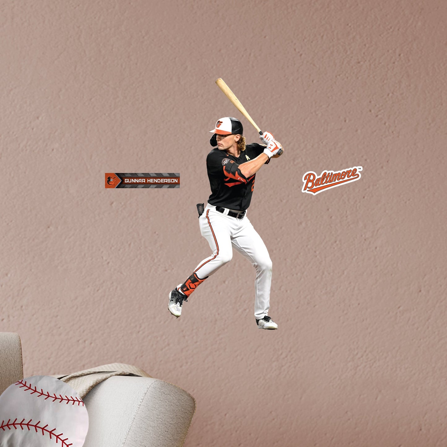 Gunnar Henderson - RealBig Collection - Official MLB - Baltimore Orioles - Reusable Vinyl Wall Decals #1