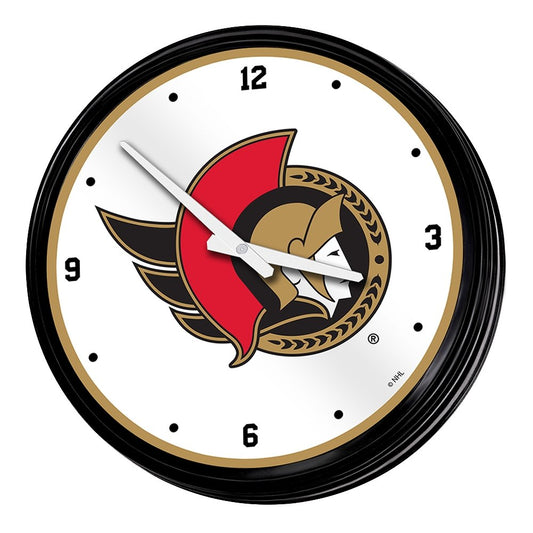 Ottawa Senators: Retro Lighted Wall Clock - The Fan-Brand