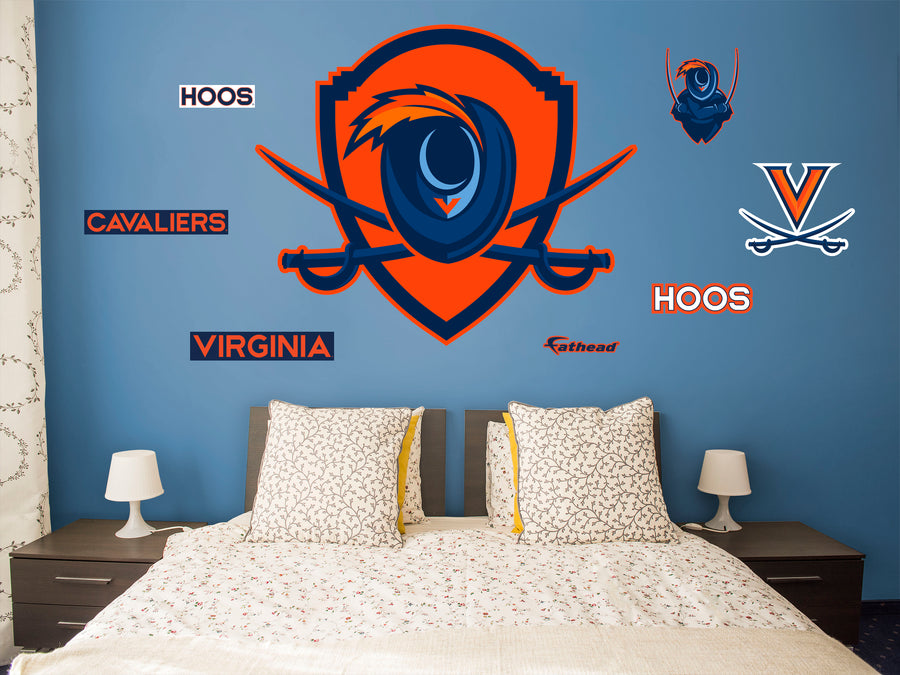 Virginia Cavaliers - RealBig Shield Logo Collection - Official NCAA - Reusable Vinyl Wall Decals