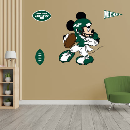 New York Jets: Mickey Mouse 2021        - Officially Licensed NFL Removable     Adhesive Decal