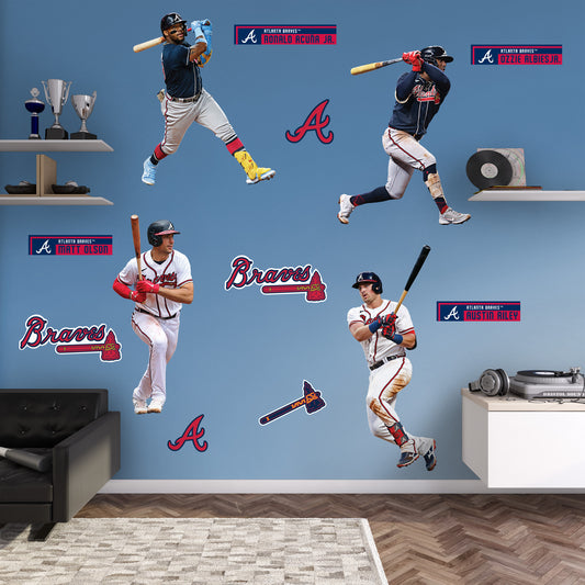 Atlanta Braves: Ronald Acuña Jr., Ozzie Albies, Matt Olson and Austin Riley  Team Collection        - Officially Licensed MLB Removable     Adhesive Decal