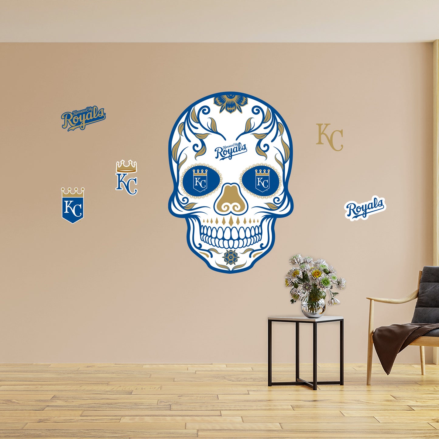 Kansas City Royals:   Skull        - Officially Licensed MLB Removable     Adhesive Decal