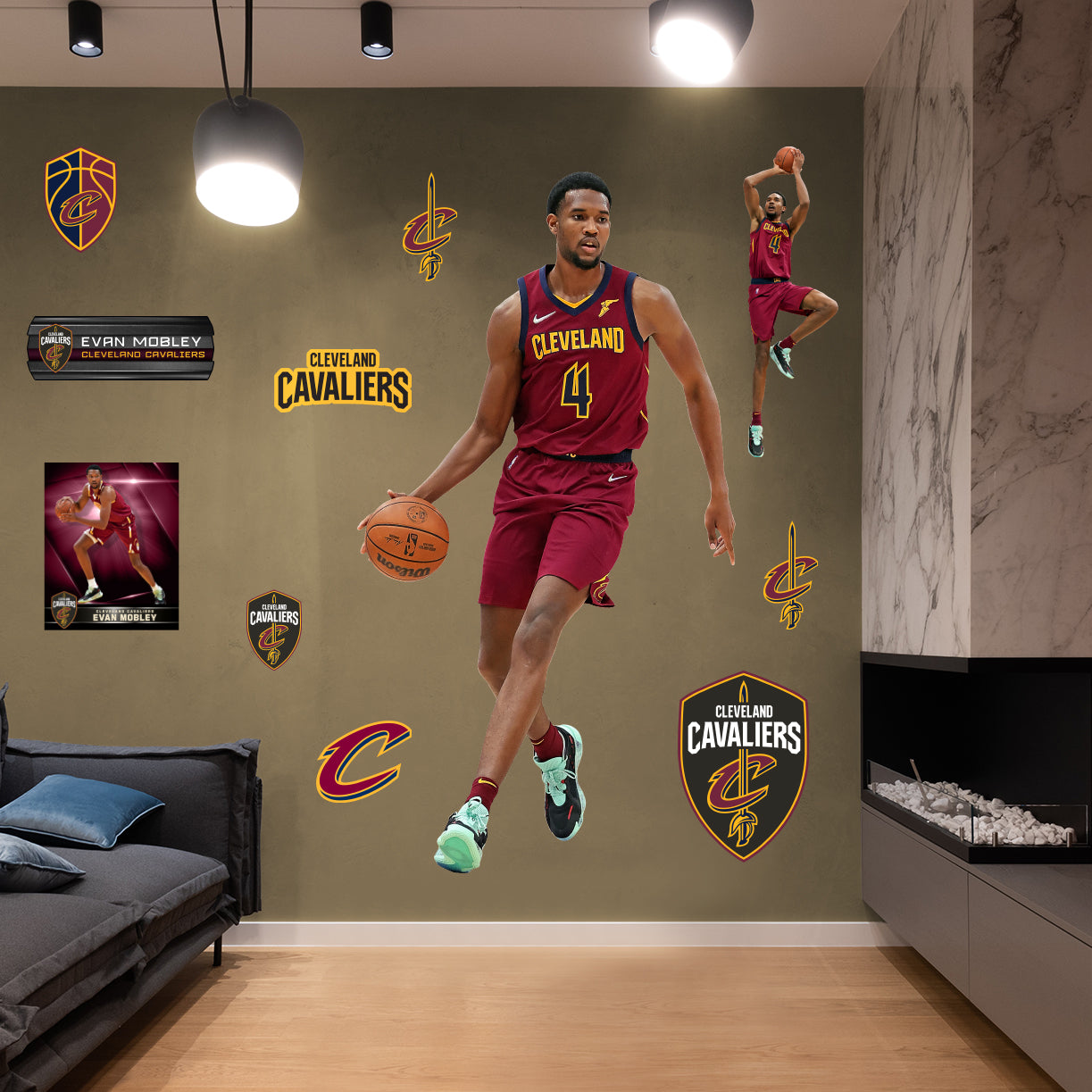 Cleveland Cavaliers: Evan Mobley - Officially Licensed NBA Removable Adhesive Decal