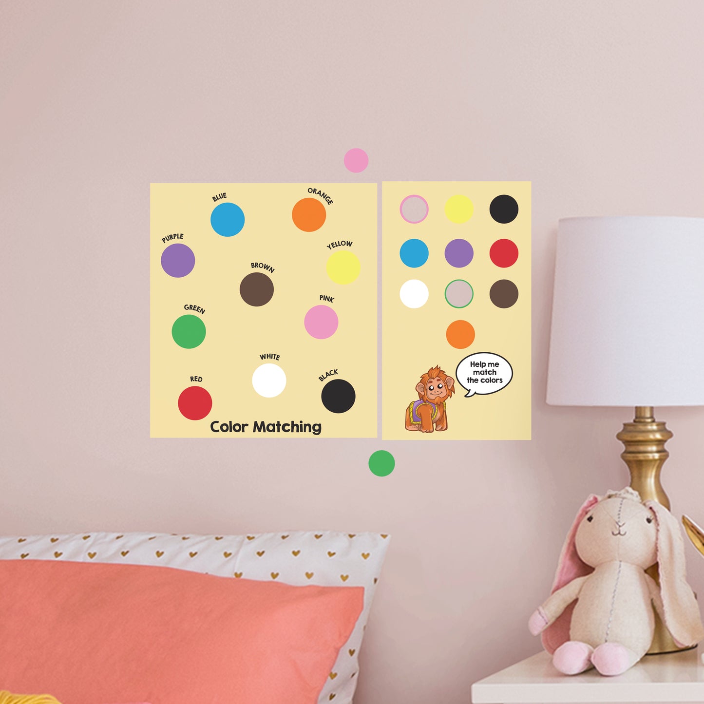 Dry Erase Educational Color Matching - Removable Wall Decal