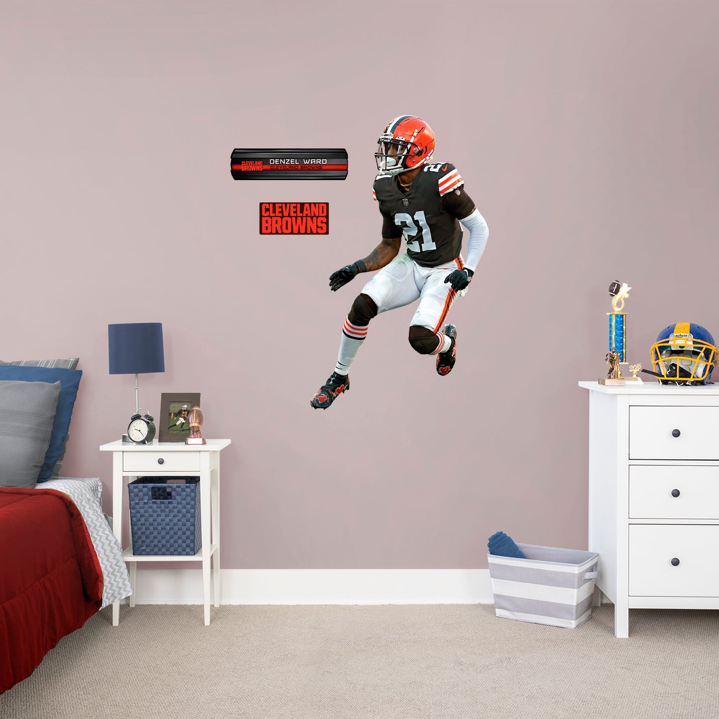 Cleveland Browns: Denzel Ward         - Officially Licensed NFL Removable     Adhesive Decal