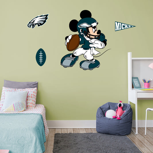 Philadelphia Eagles: Mickey Mouse         - Officially Licensed NFL Removable     Adhesive Decal