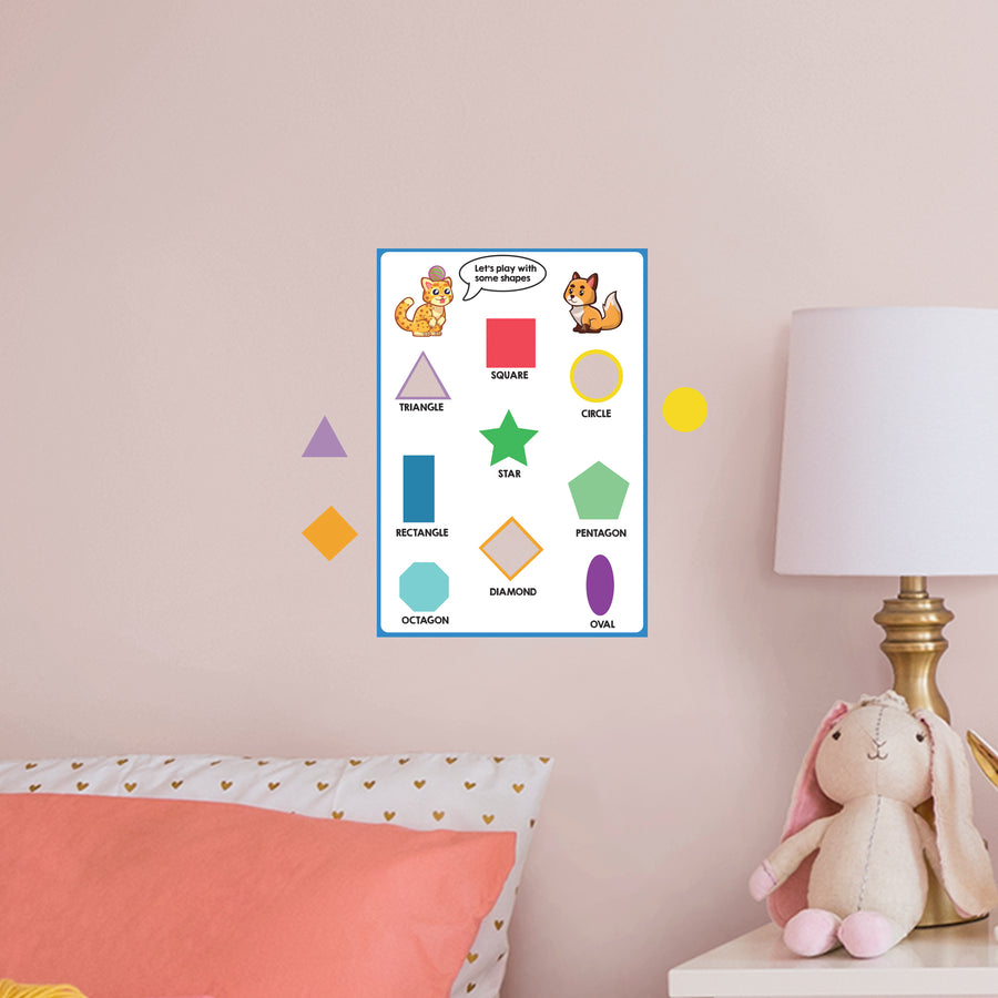 Dry Erase Educational Shapes - Removable Wall Decal