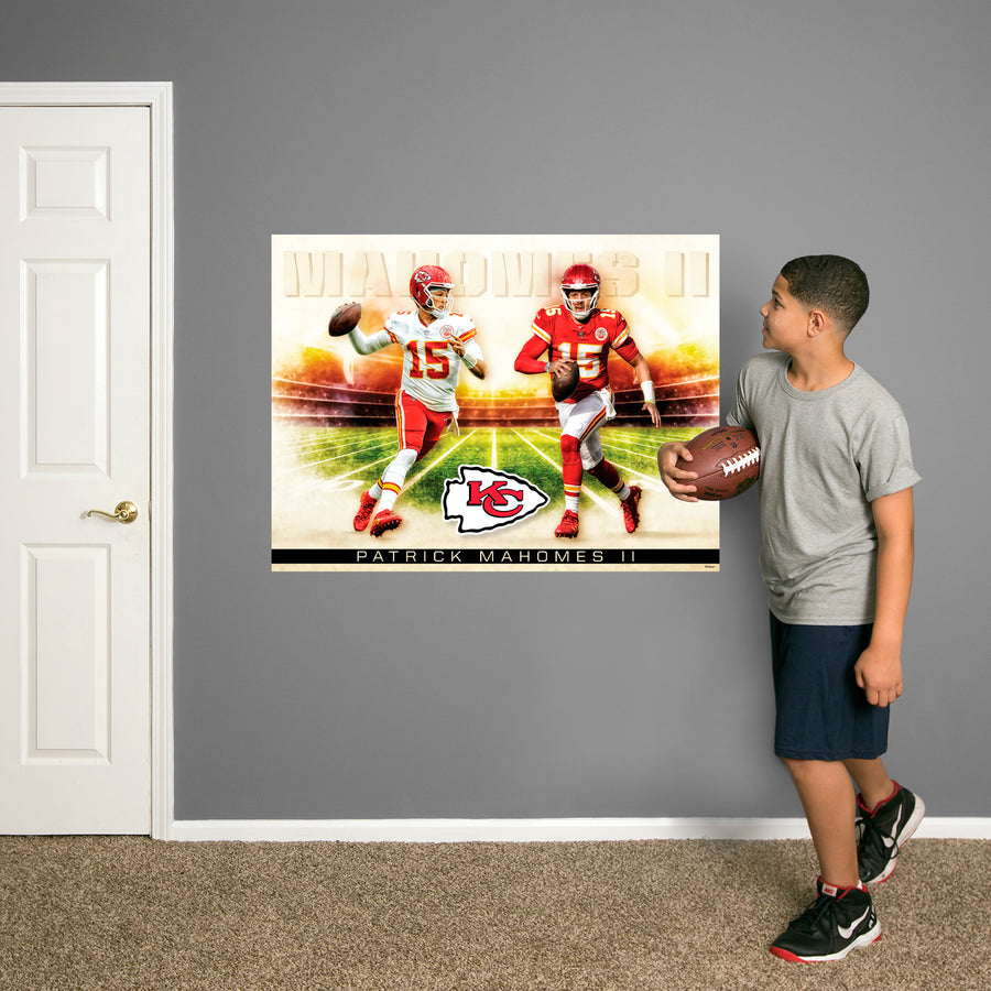 Patrick Mahomes II - Icon Series - Peel & Stick Poster - Official NFL - Kansas City Chiefs - Reusable Vinyl Wall Decal