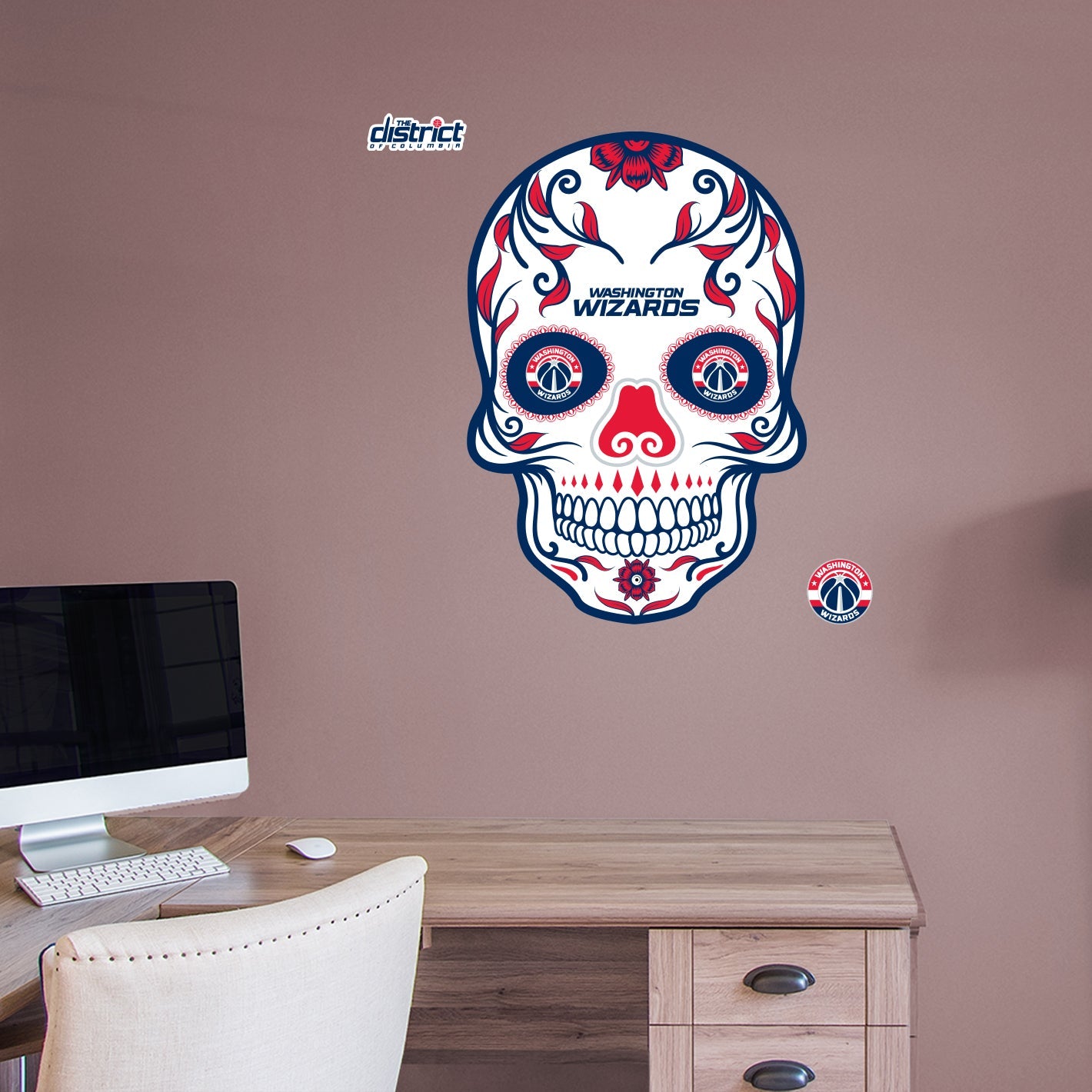 Washington Wizards: Skull - Officially Licensed NBA Removable Adhesive Decal