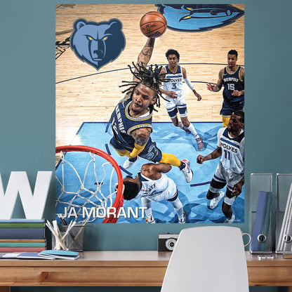 Memphis Grizzlies: Ja Morant Playoff Dunk Poster - Officially Licensed NBA Removable Adhesive Decal