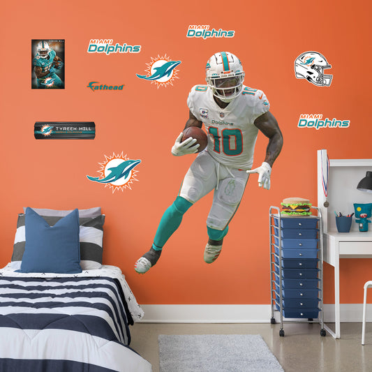 Miami Dolphins: Tyreek Hill  White Jersey        - Officially Licensed NFL Removable     Adhesive Decal