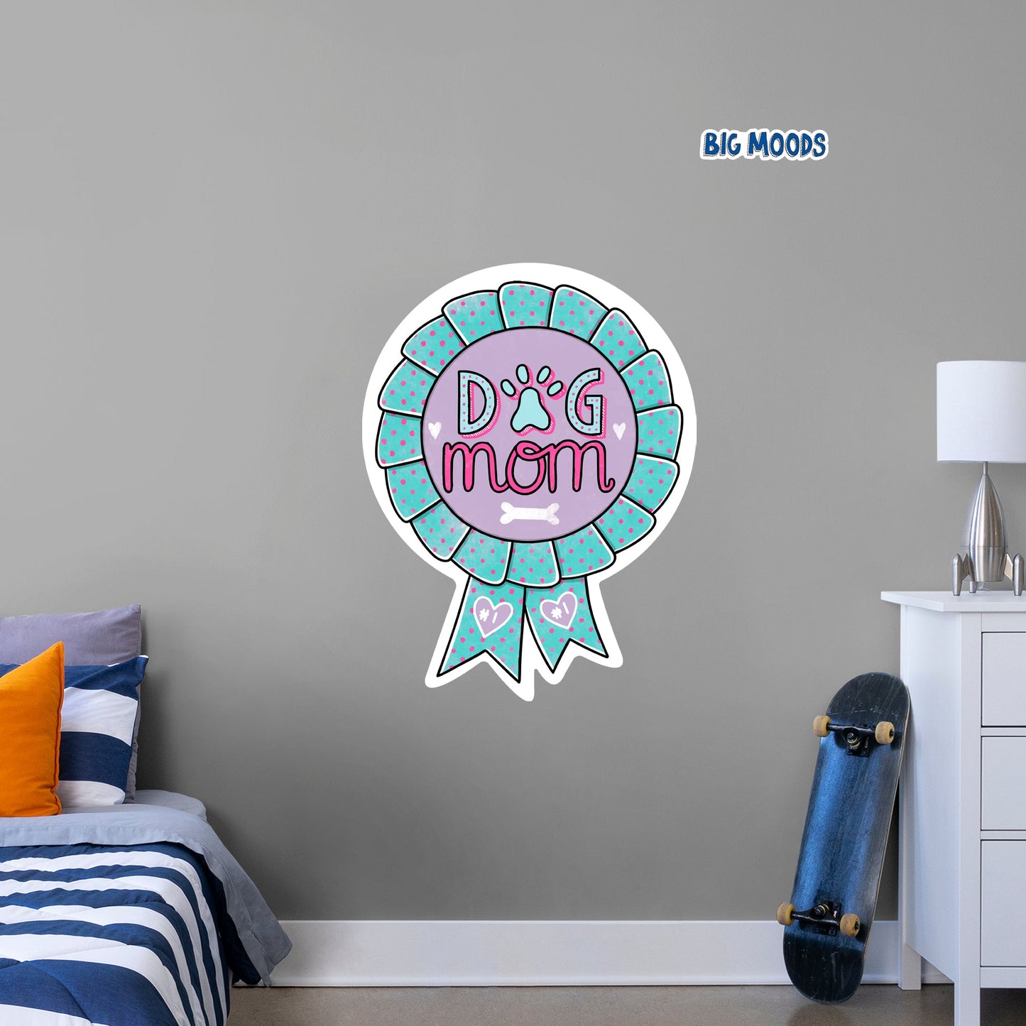 Dog Mom        - Officially Licensed Big Moods Removable     Adhesive Decal