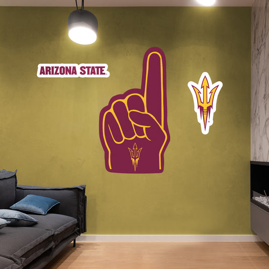 Arizona State Sun Devils:    Foam Finger        - Officially Licensed NCAA Removable     Adhesive Decal
