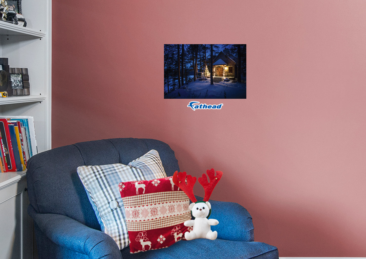 Christmas:  Lights in the Wood Poster        -   Removable     Adhesive Decal