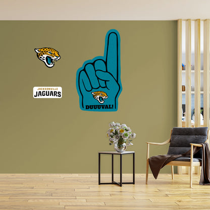 Jacksonville Jaguars: Foam Finger - Officially Licensed NFL Removable Adhesive Decal