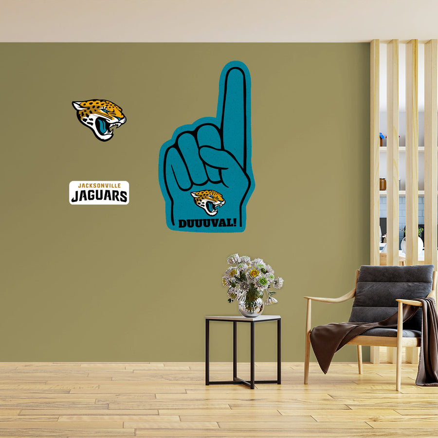 Jacksonville Jaguars - RealBig Foam Finger Collection - Official NFL - Reusable Vinyl Wall Decals