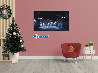 Christmas: Festive Street Poster - Removable Adhesive Decal