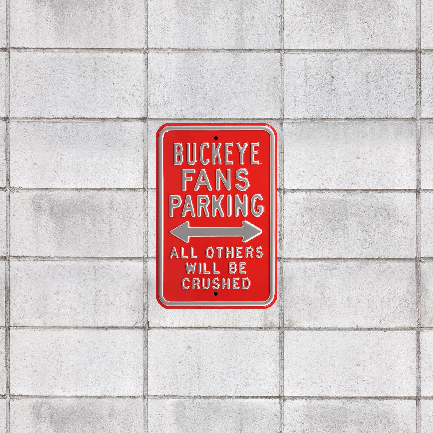 Ohio State Buckeyes: Crushed Parking - Officially Licensed Metal Street Sign