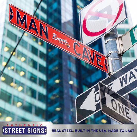 Atlanta Braves Steel Street Sign with Logo-MAN CAVE