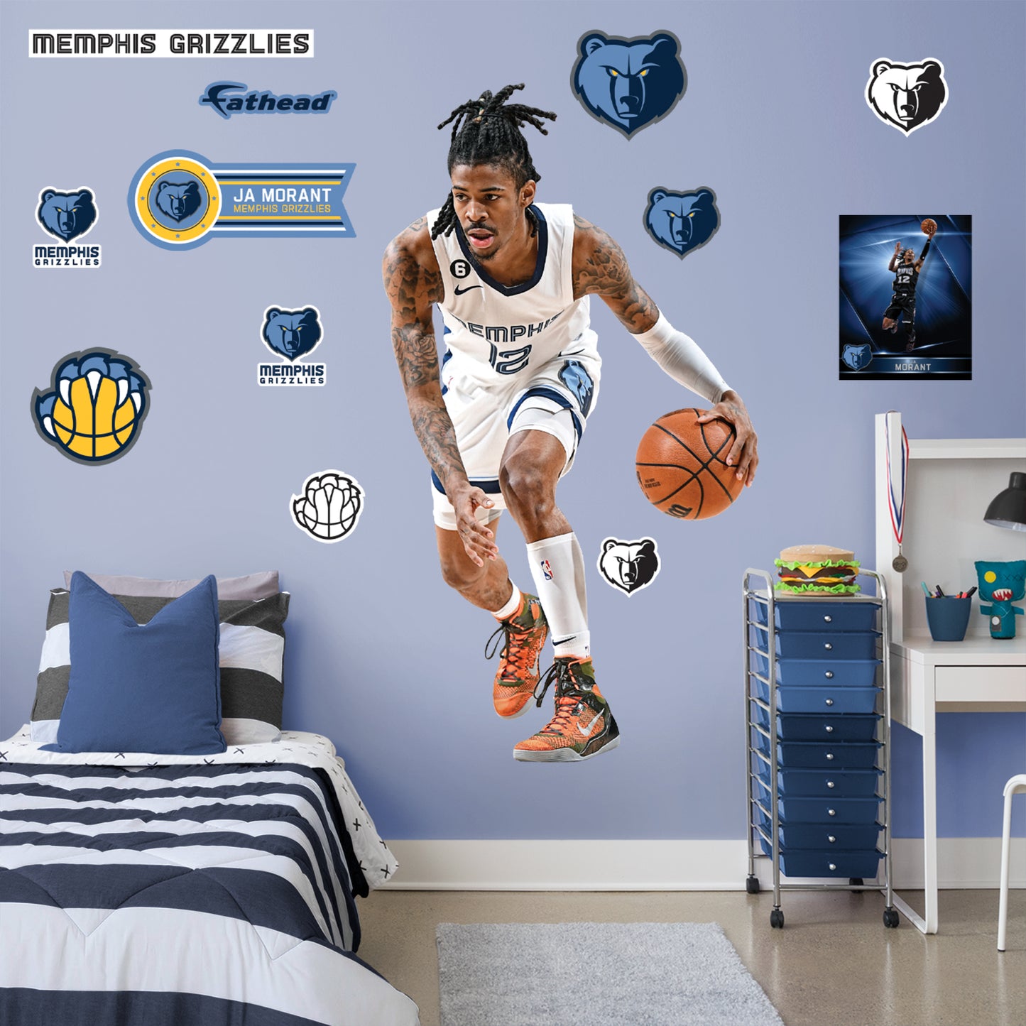 Memphis Grizzlies: Ja Morant 2022        - Officially Licensed NBA Removable     Adhesive Decal