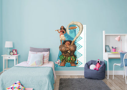 Moana and Maui Growth Chart         - Officially Licensed Disney Removable Wall   Adhesive Decal